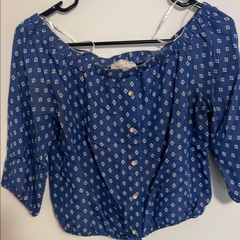 Blue Patterned Women's Top